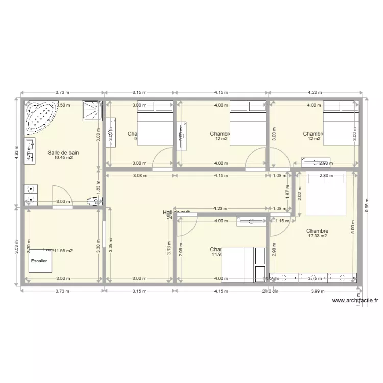 Maison Wodecq cotatio &eacute;tage. Plan de 