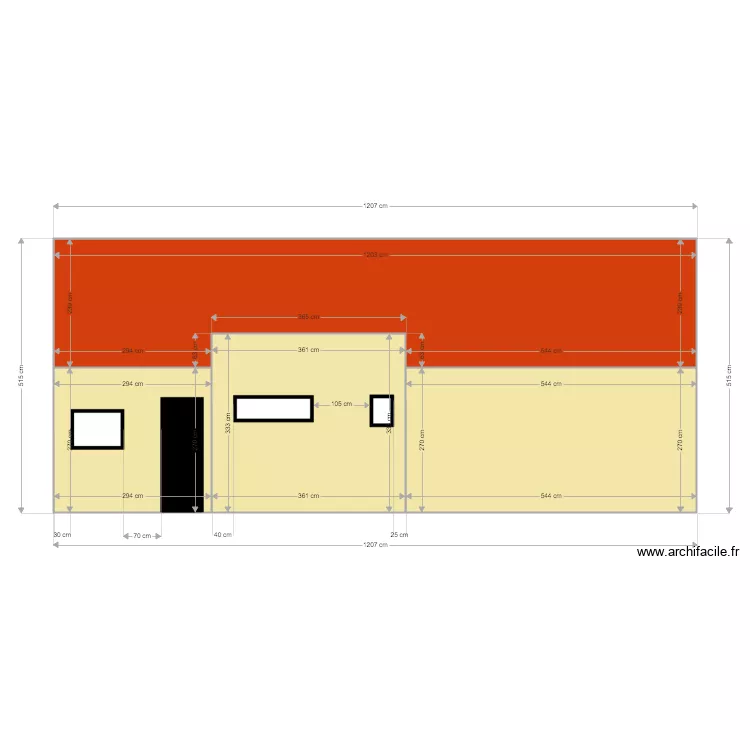 Façade Nord. Plan de Façade Nord. Plan de