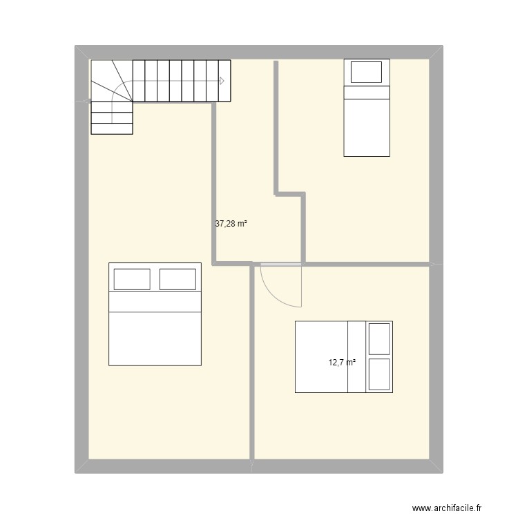 7*6. Plan de 2 pièces et 50 m2