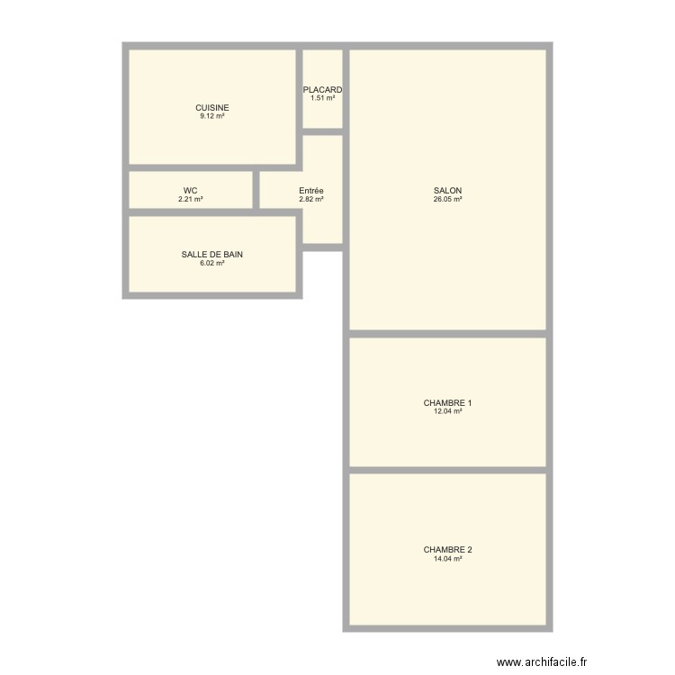 appartement T3. Plan de 0 pièce et 0 m2