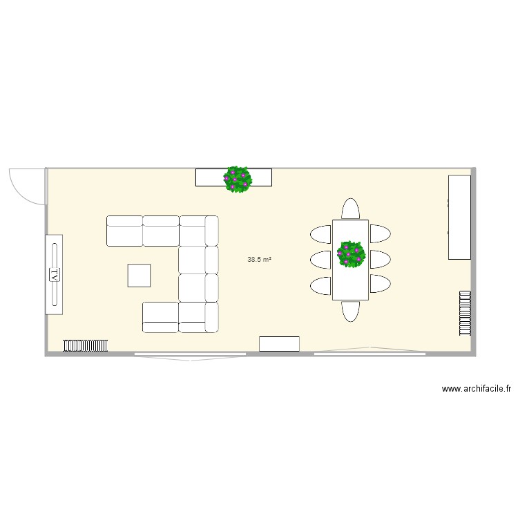 salon salle à manger. Plan de 0 pièce et 0 m2