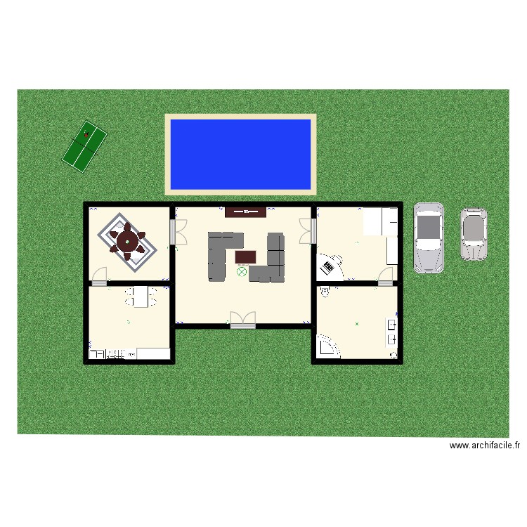 villa better que celle de kelian. Plan de 3 pièces et 132 m2