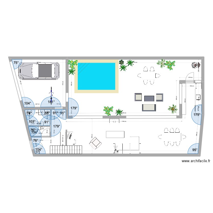 rdc 06-06-22. Plan de 5 pièces et 157 m2