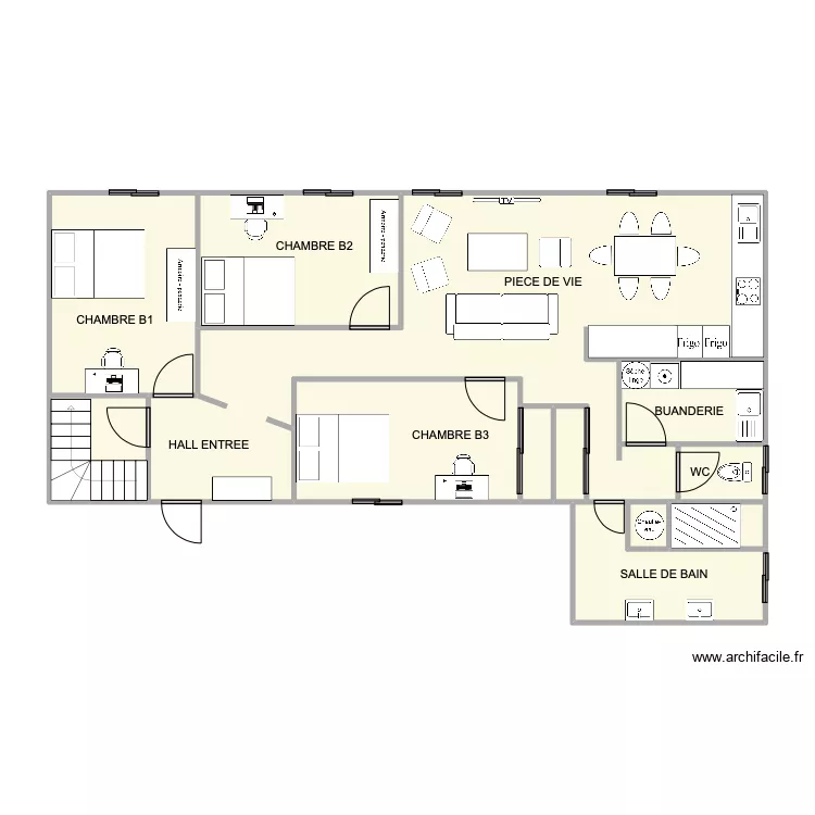 NIVEAU 1 APPARTEMENT SCI. Plan de 