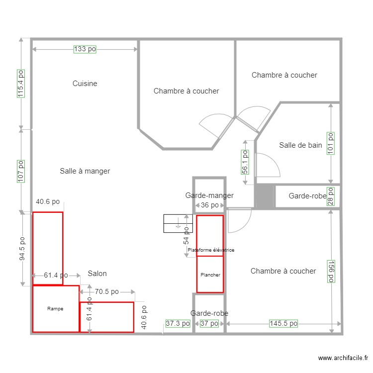 Plan maison avec modification. Plan de 0 pièce et 0 m2