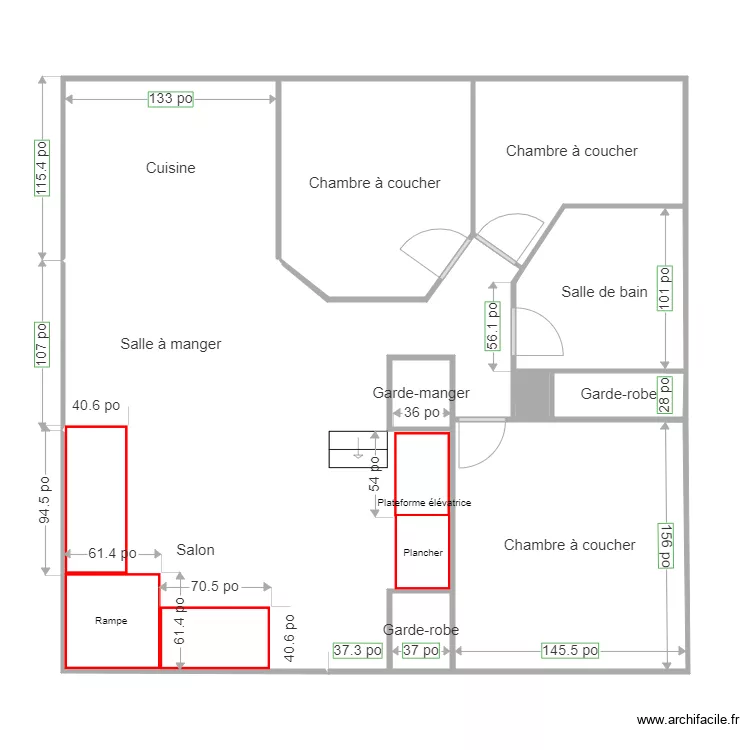 Plan maison avec modification. Plan de 