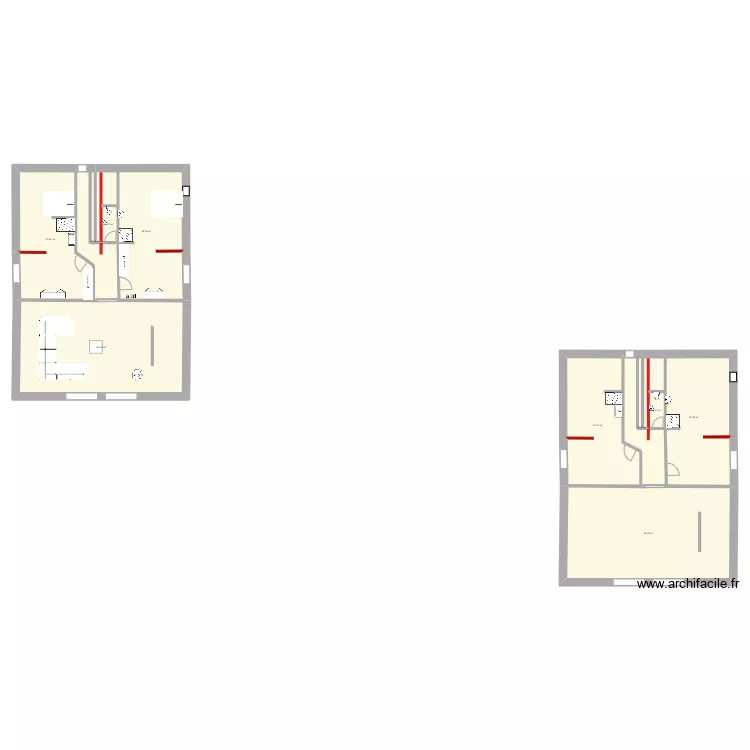 MAISON TRAVAUX ETAGE. Plan de 
