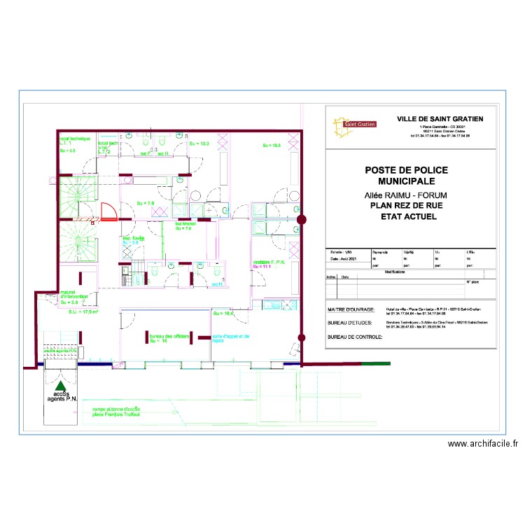 police municipale. Plan de 0 pièce et 0 m2