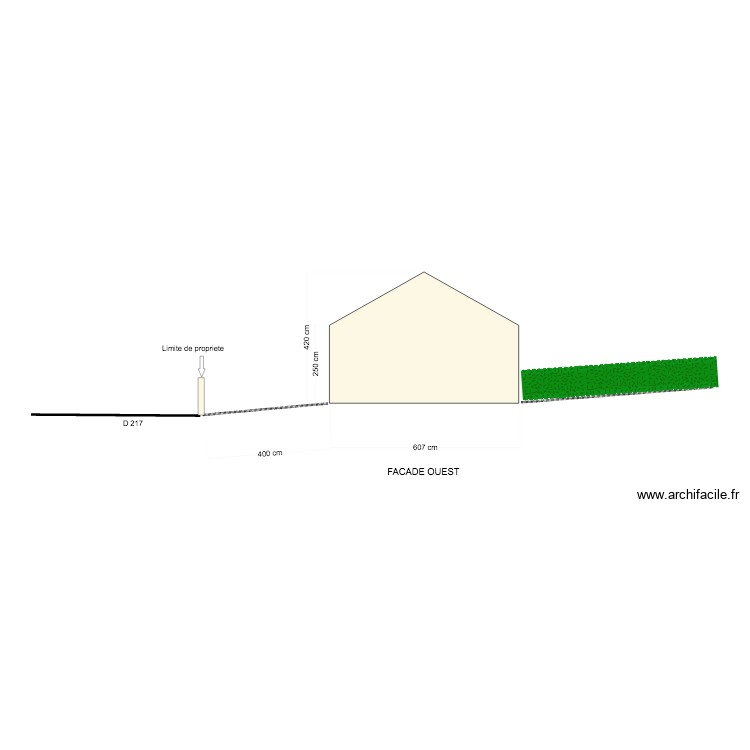 garage facade ouest. Plan de 0 pièce et 0 m2