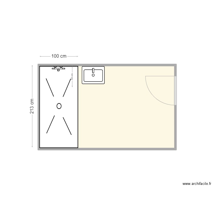 CHABILAN. Plan de 1 pièce et 7 m2