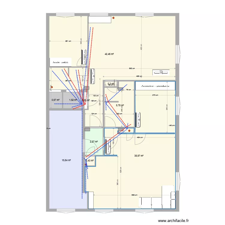  les 2 studios PLOMBERIE. Plan de 