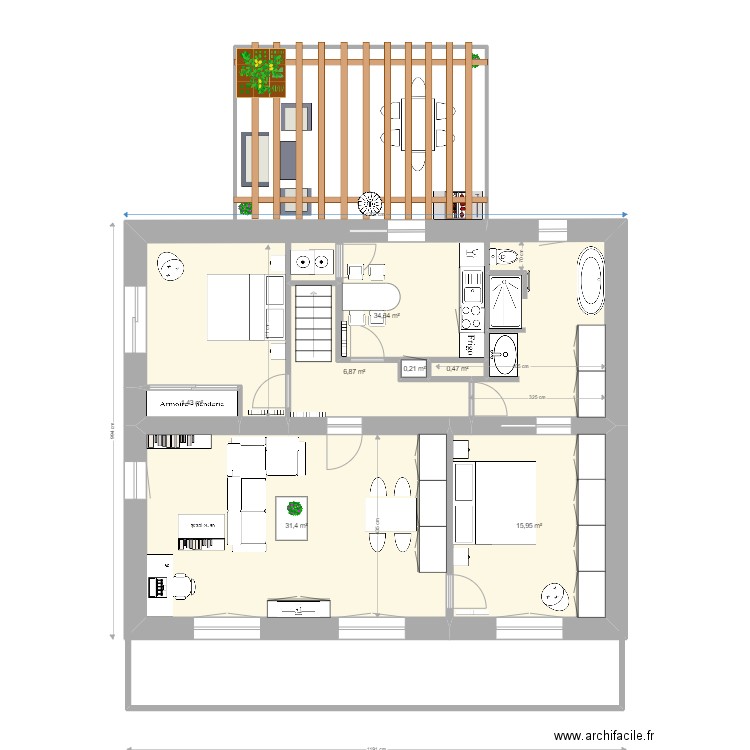 Appartement etage UMIA escalier interieur JOAO. Plan de 0 pièce et 0 m2