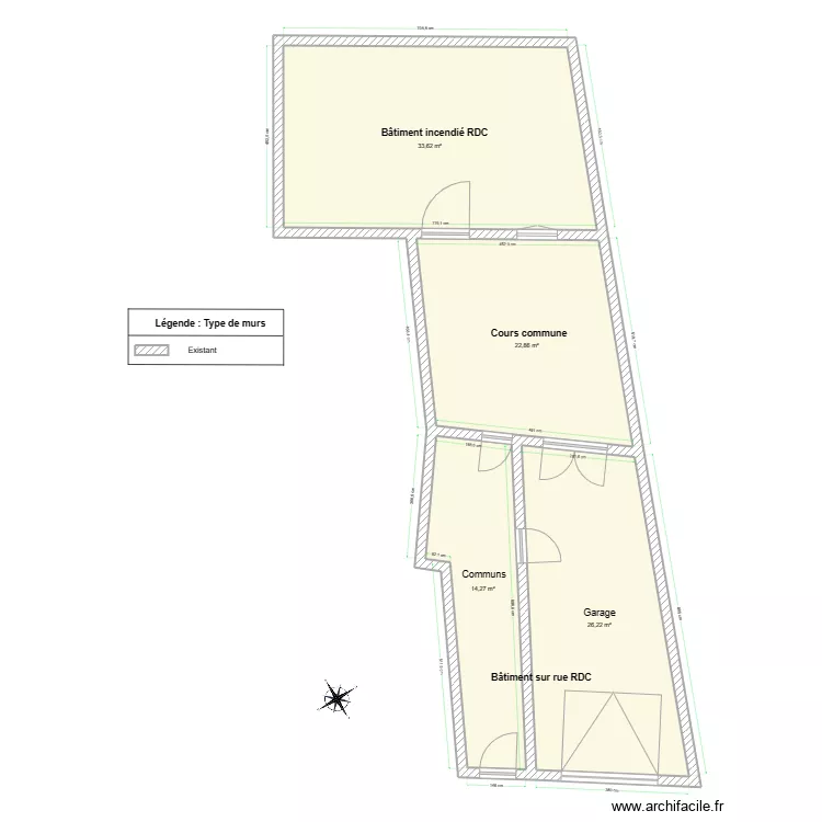 Plan Existant RDC. Plan de 