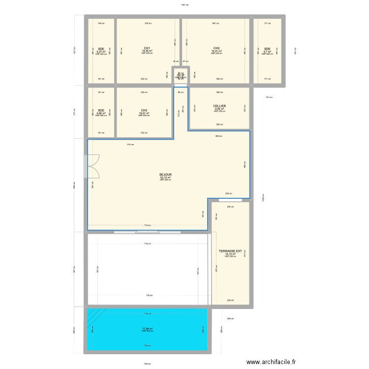 BRYSSOU GISSAC 050222. Plan de 11 pièces et 152 m2