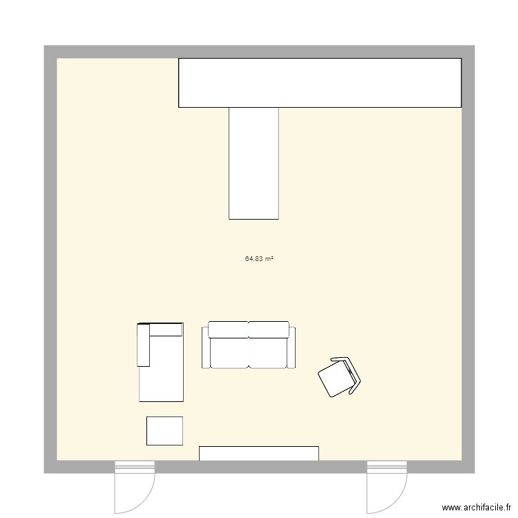 MOUMOUH. Plan de 1 pièce et 65 m2