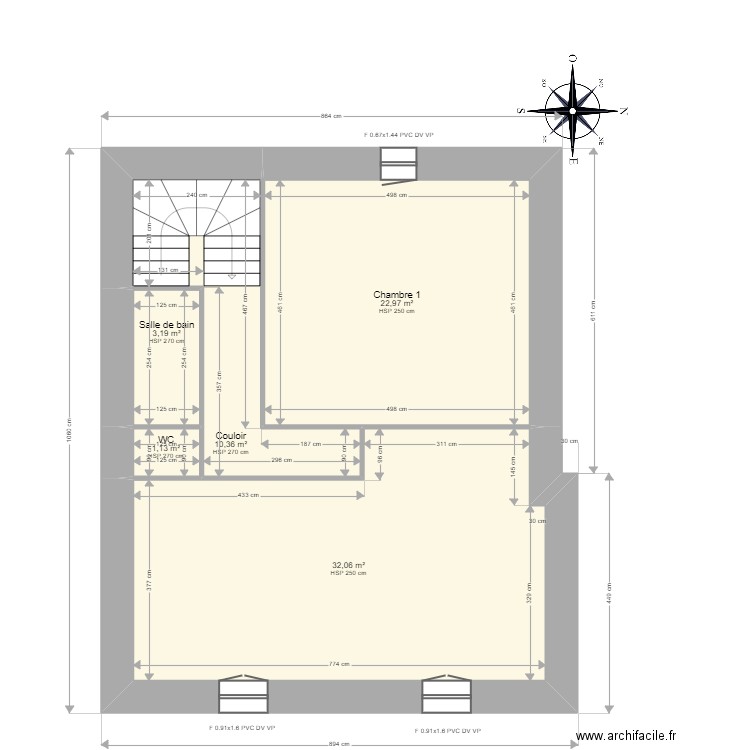 CASSIGNOL R+1. Plan de 5 pièces et 70 m2