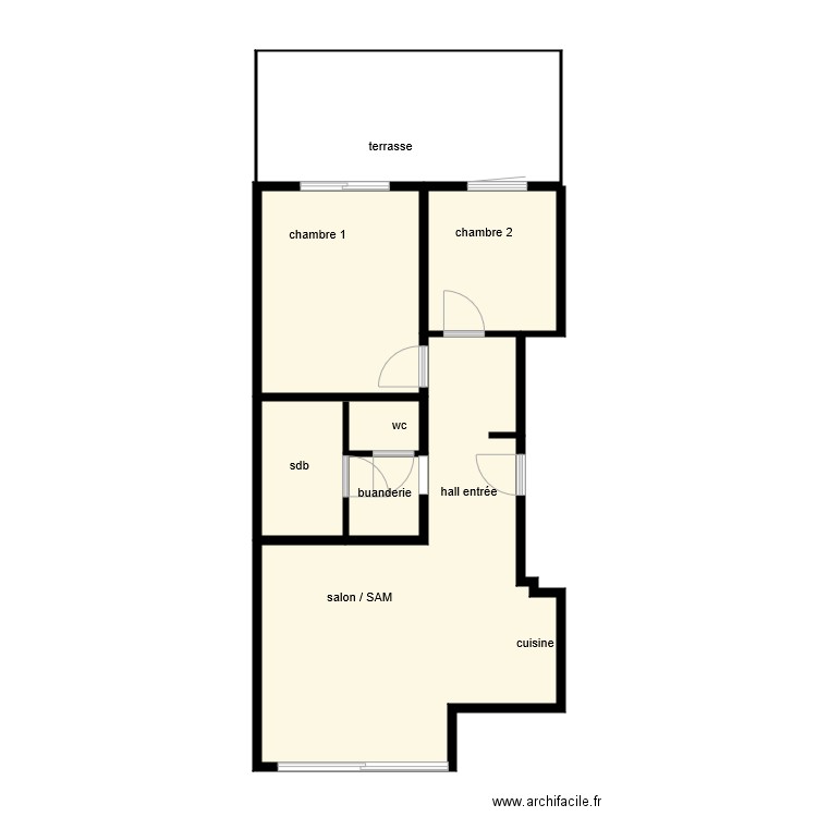 appart Fabienne base vierge. Plan de 0 pièce et 0 m2