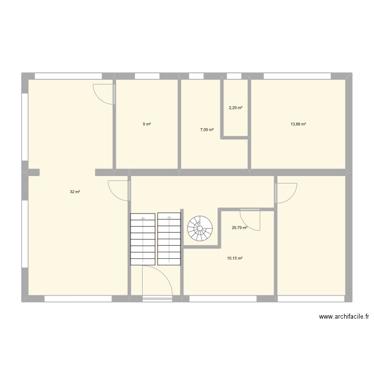 Maison rdc. Plan de 7 pièces et 104 m2
