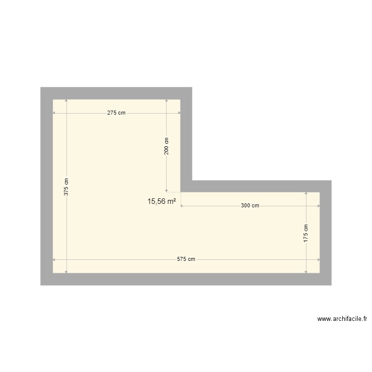 dias. Plan de 1 pièce et 16 m2