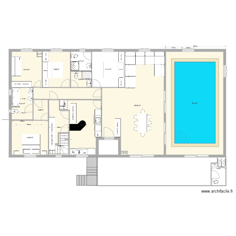 cabine piscine projet 3 du 13 07 19  . Plan de 0 pièce et 0 m2
