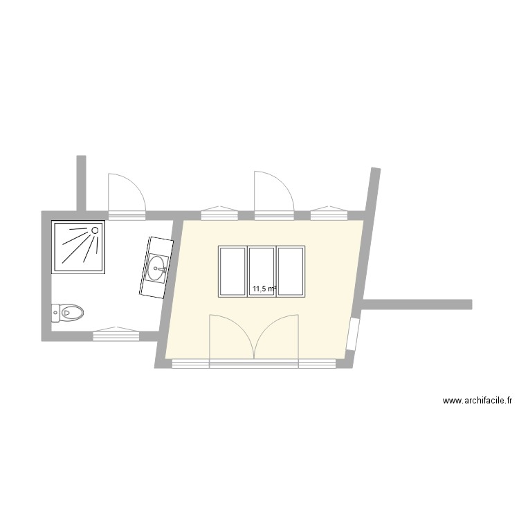 VERANDA. Plan de 1 pièce et 12 m2