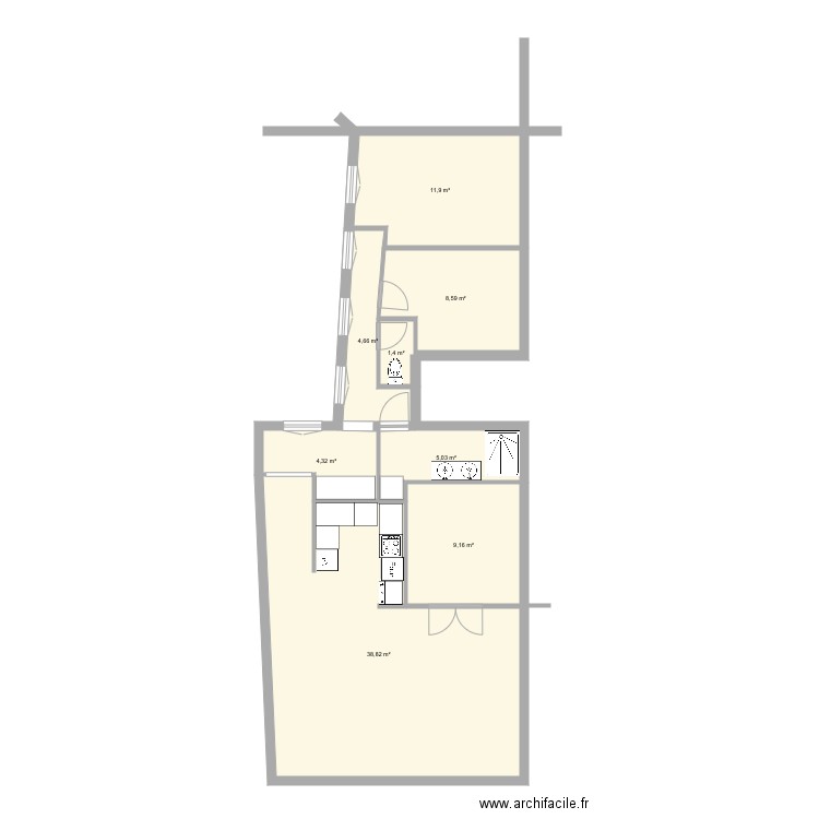 Bvd Temple. Plan de 0 pièce et 0 m2