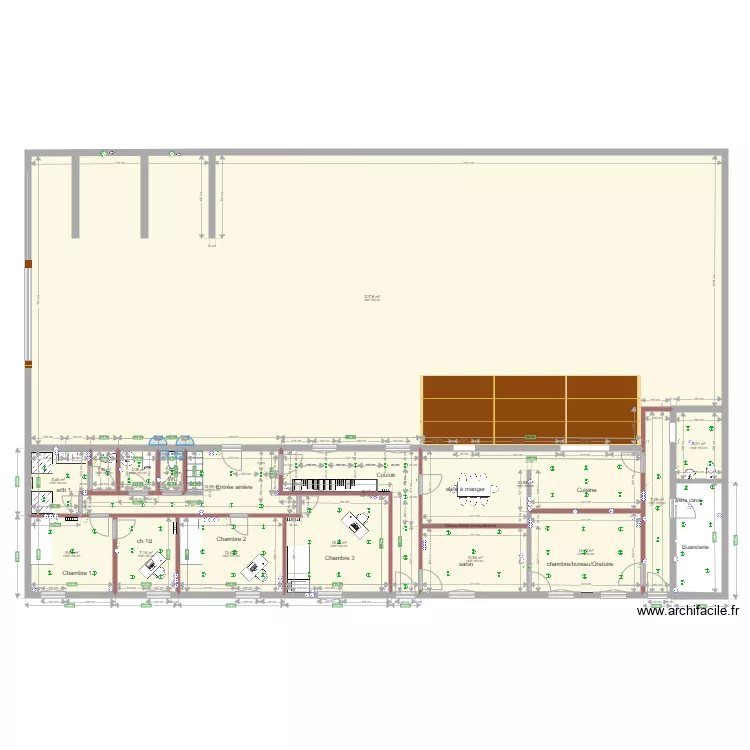 B&acirc;timent Voltaire terrassement V H EXTENSION. Plan de 