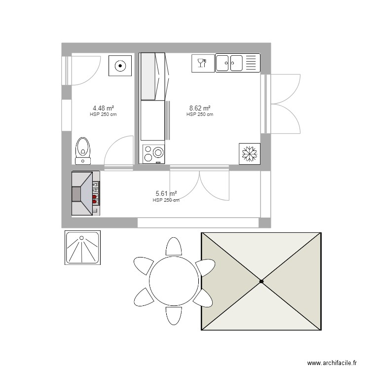 Abri jardin detail et meubles . Plan de 0 pièce et 0 m2