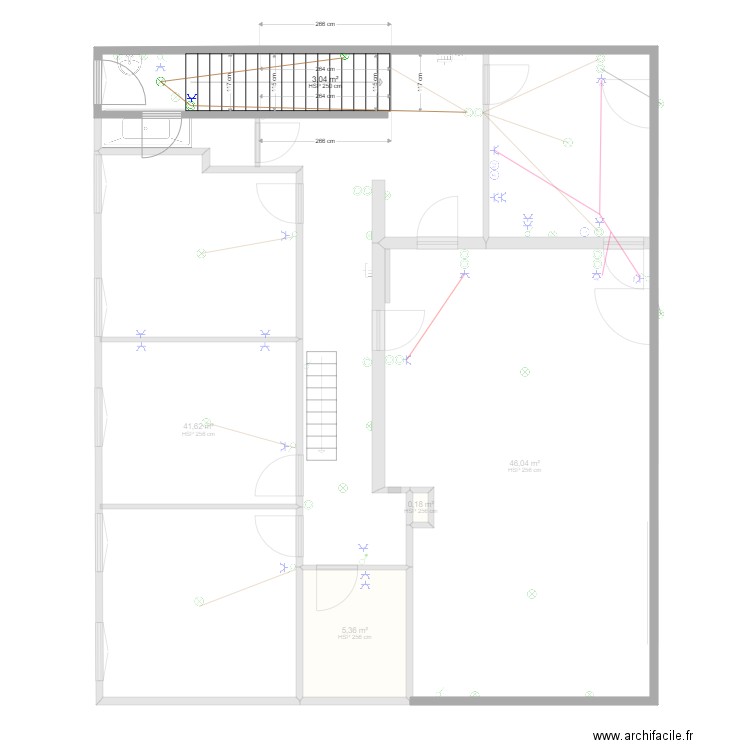 appart rez 1. Plan de 7 pièces et 140 m2