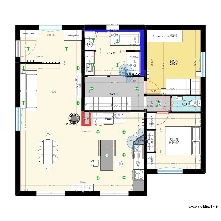 maison st romain. Plan de 9 pièces et 82 m2