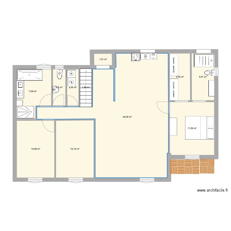 Plain pied 2. Plan de 0 pièce et 0 m2