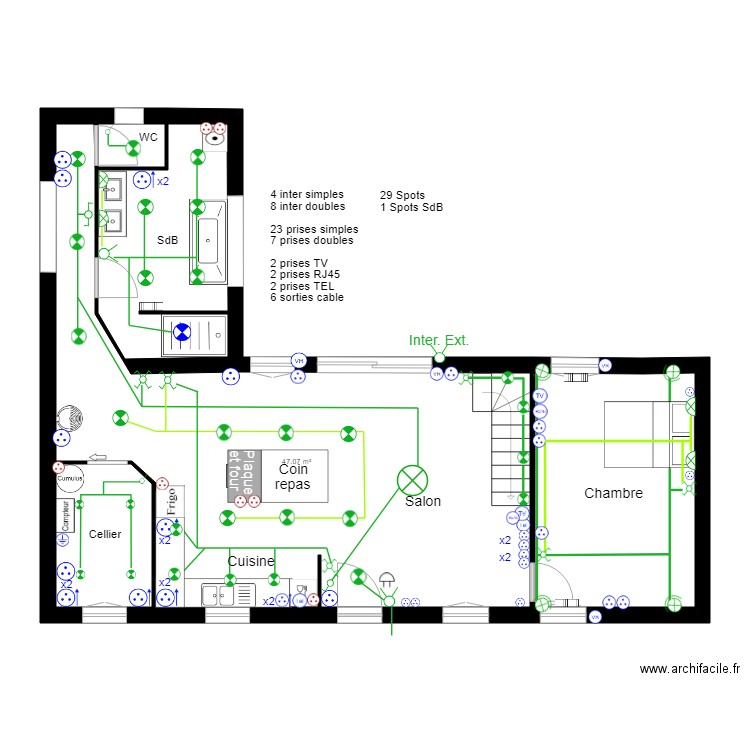 Plan Maison Hermin electricite 100119. Plan de 0 pièce et 0 m2