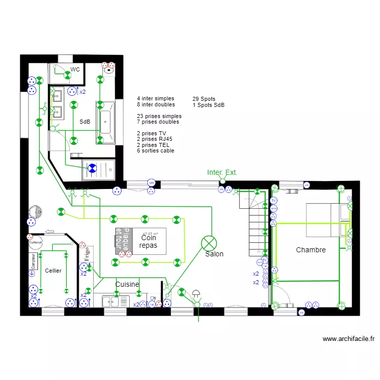 Plan Maison Hermin electricite 100119. Plan de 