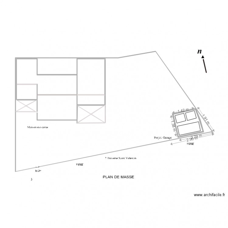 Plan de masse PROJET GARAGEnew. Plan de 0 pièce et 0 m2