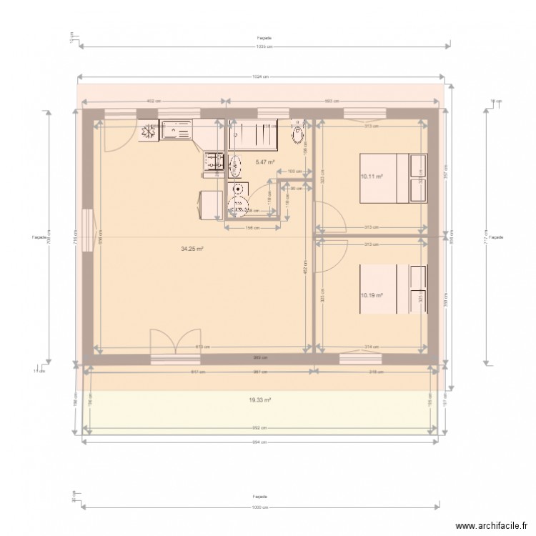 PLAN NATHALIE. Plan de 5 pièces et 79 m2