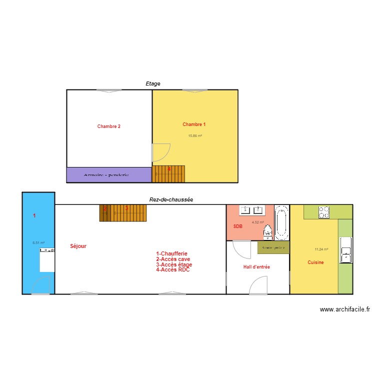 chem de M à G. Plan de 0 pièce et 0 m2