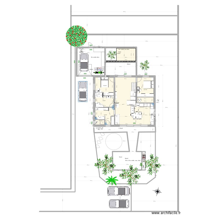 241. Plan de 6 pièces et 90 m2