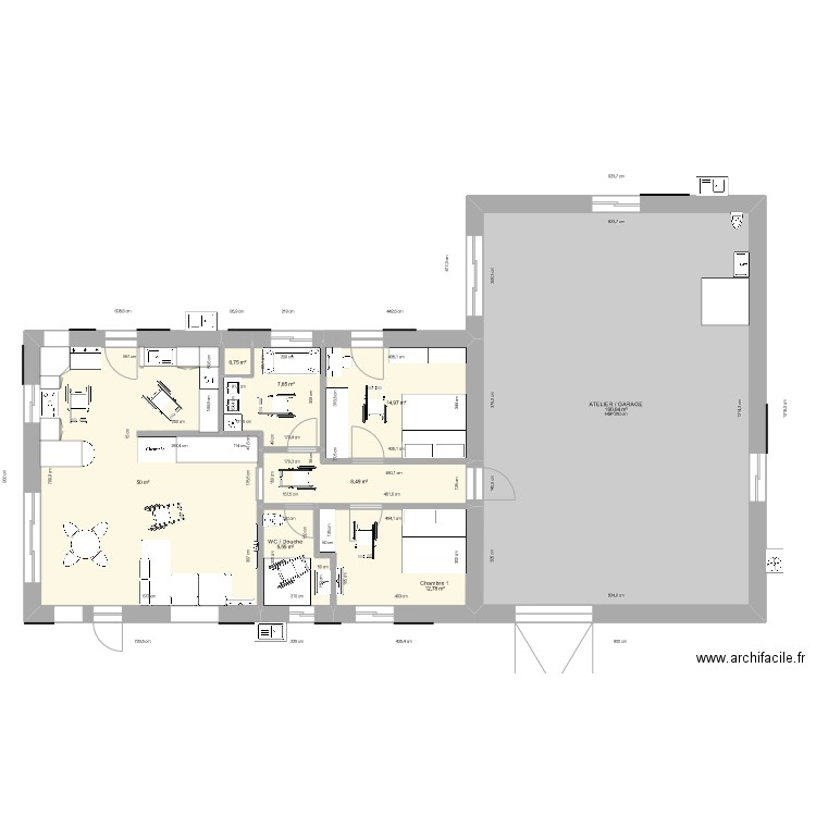 Maison 200 m2. Plan de 0 pièce et 0 m2