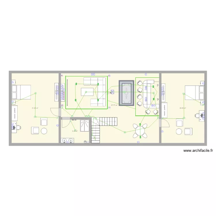 Plan supperposition meuble elec eclairage Maison Brian. Plan de 