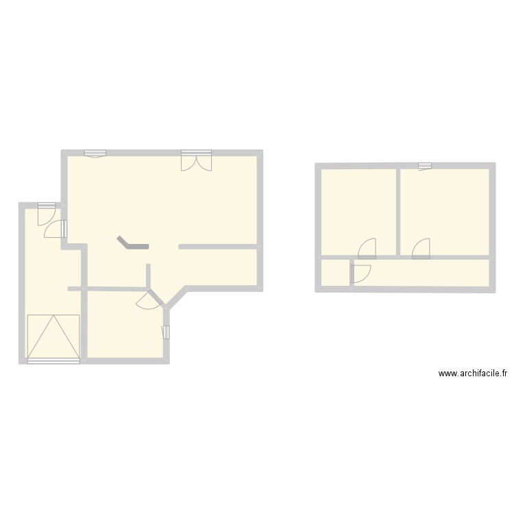 Rez de chaussée. Plan de 7 pièces et 119 m2