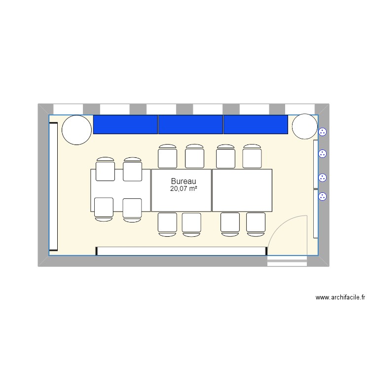 SDP LCT. Plan de 1 pièce et 20 m2