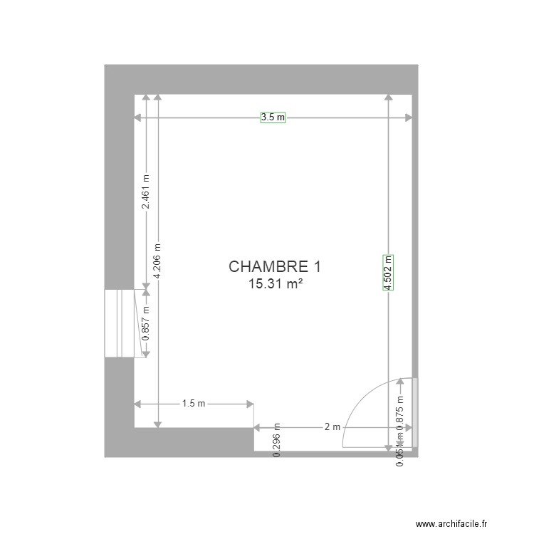 CHAMBRE 1. Plan de 0 pièce et 0 m2