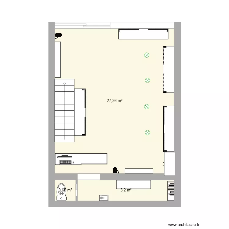 Magasin. Plan de 