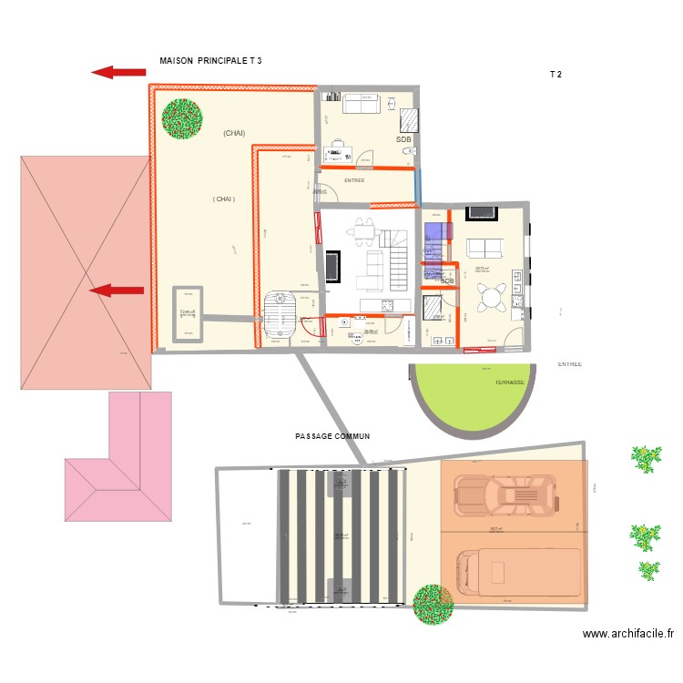 PLAN MAISON PUJOLS SUR CIRON IMPRIME. Plan de 12 pièces et 189 m2