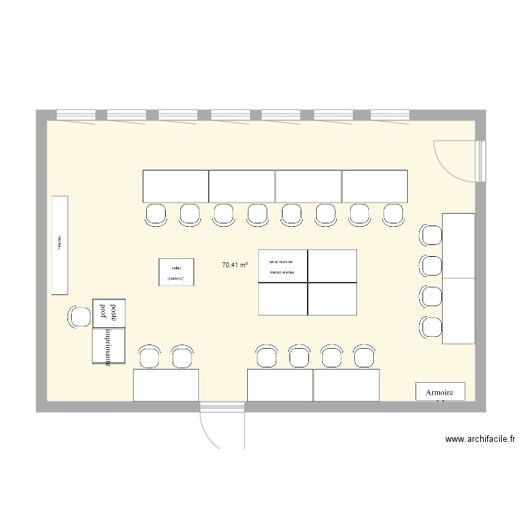 salle A201 modifié. Plan de 0 pièce et 0 m2