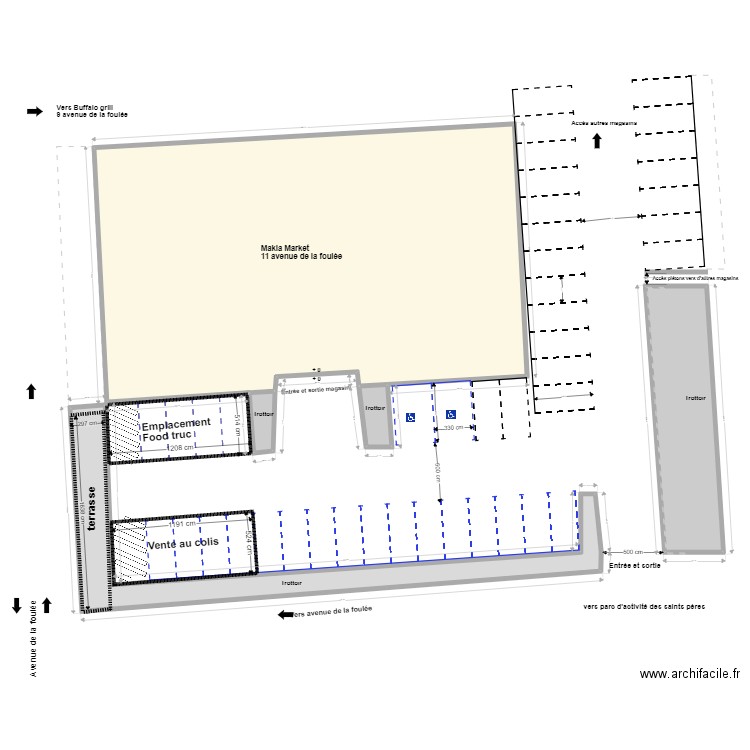 plan de masse Nanteuil les Meaux emplacement food tru. Plan de 5 pièces et 981 m2