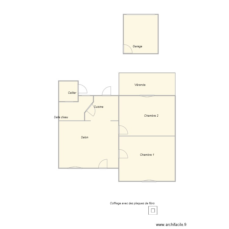 Croquis LACOMBENOUL. Plan de 7 pièces et 57 m2