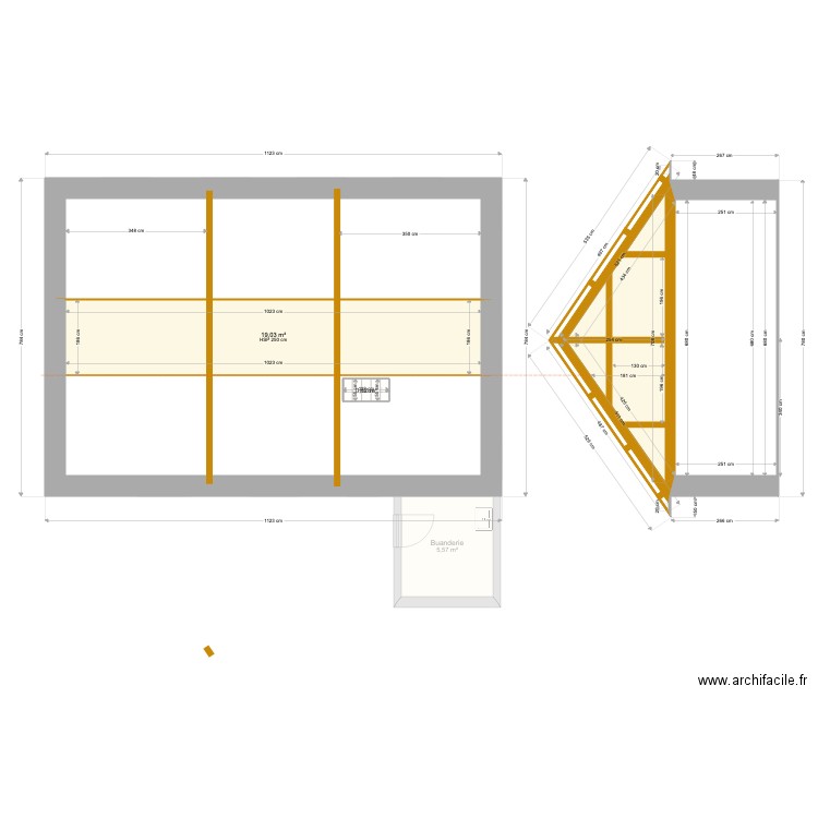 Plan Stéphane Poineuf. Plan de 17 pièces et 171 m2