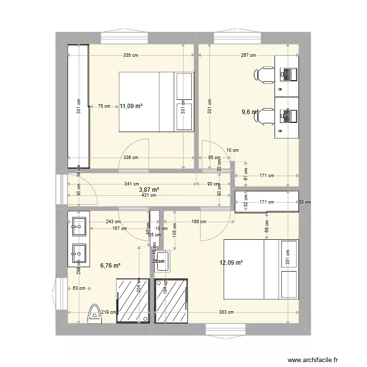 32RDS CHAMBRES V3 BIS. Plan de 