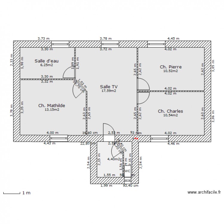 1er étage. Plan de 0 pièce et 0 m2